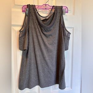 Rock republic gray open shoulder top size L